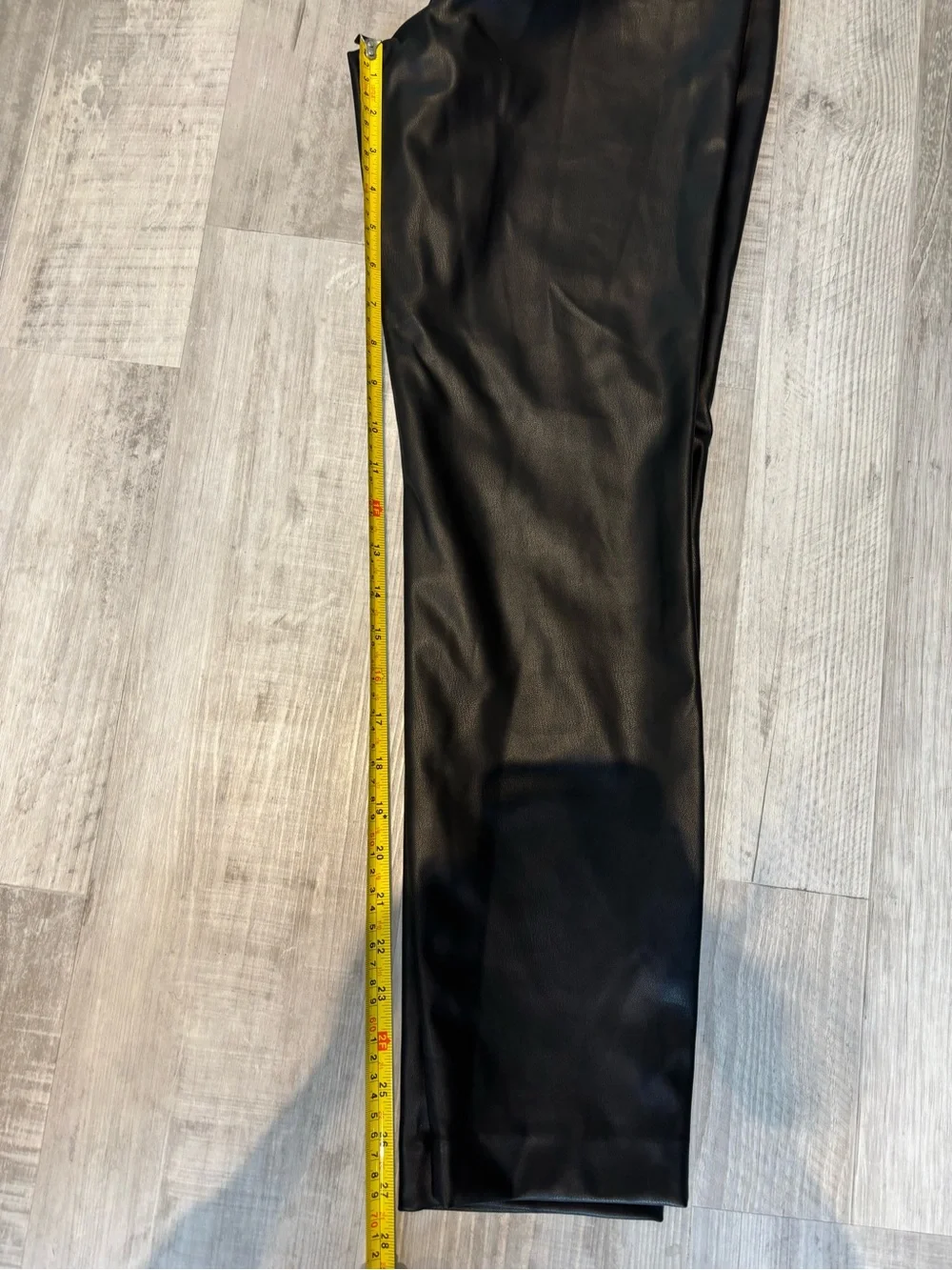 LOFT Curvy Black Faux Leather Straight-Leg Pants